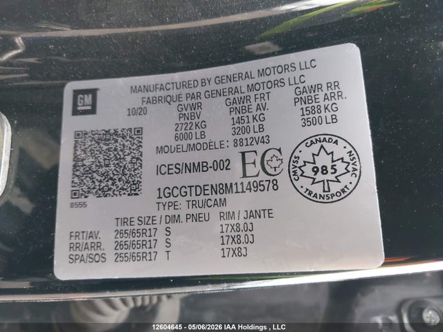 1GCGTDEN8M1149578 Chevrolet Colorado Z71