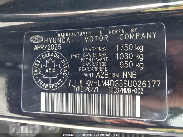 KMHLM4DG3SU026177 Hyundai Elantra Preferred With Tech Package