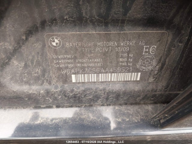 Aukcja sprzedaży 2010 Bmw 3 Series, vin: WBAPK7C56AA459521, numer aukcji: 12654453