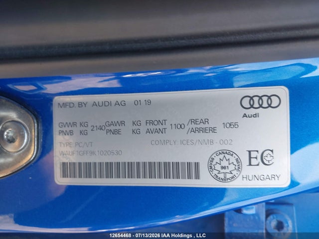 Audi S3 Prestige 2019 WAUF1GFF9K1020530 Image 9