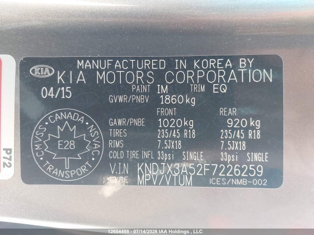 Продаж на аукціоні авто 2015 Kia Soul Sx/sx Luxury, vin: KNDJX3A52F7226259, номер лоту: 12654488