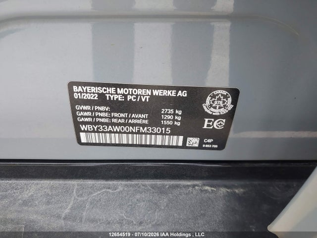 BMW I4 M50 2022 WBY33AW00NFM33015 Image 9