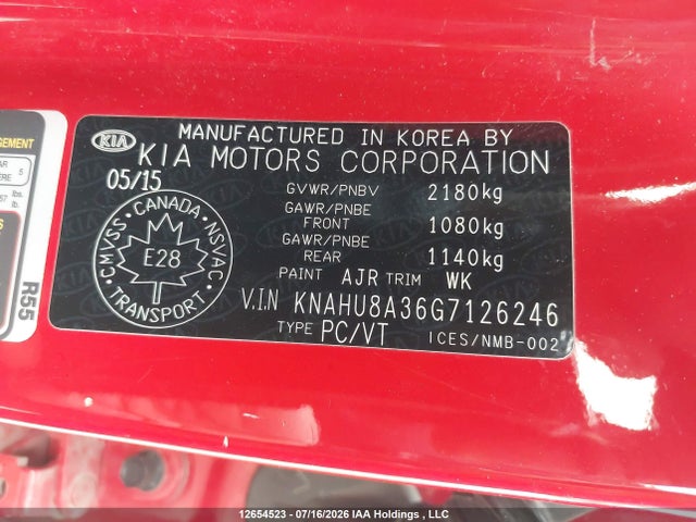 KIA Rondo 2016 KNAHU8A36G7126246 Image 9
