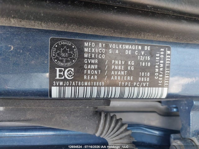 Продаж на аукціоні авто 2016 Volkswagen Beetle, vin: 3VWJ07AT8GM618869, номер лоту: 12654524
