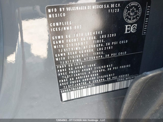 3VVEX7B25RM037971 Volkswagen Taos Comfortline