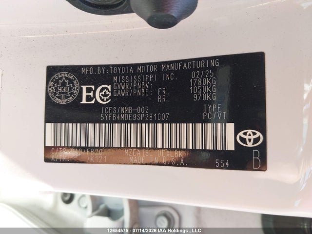 Toyota COROLLA LE 2025 5YFB4MDE9SP281007 Image 9