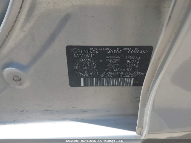 2015 Hyundai Elantra Se/sport/limited მანქანა იყიდება აუქციონზე, vin: KMHDH4AH9FU240036, აუქციონის ნომერი: 12654590