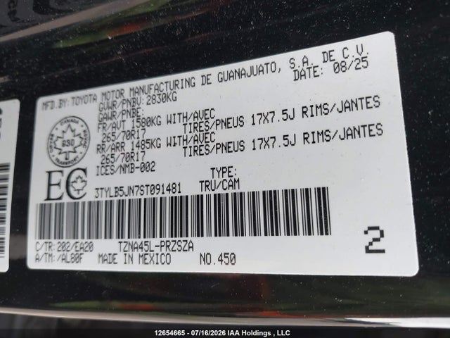 3TYLB5JN7ST091481 Toyota Tacoma