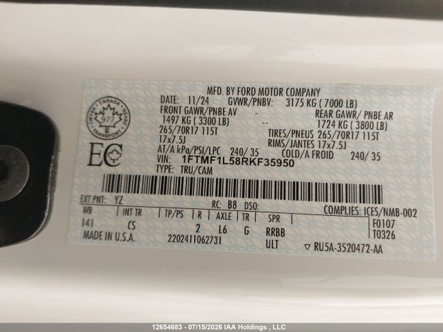 Ford F150 Xl 2024 1FTMF1L58RKF35950 Image 19