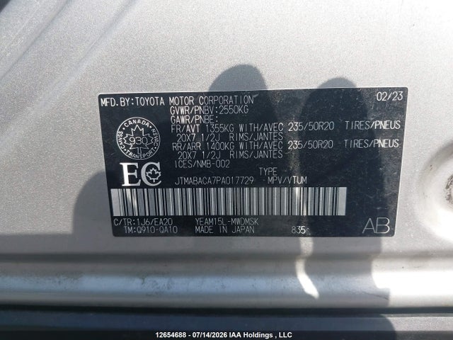 Toyota Bz4x 2023 JTMABACA7PA017729 Image 21