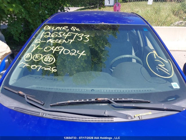 Продаж на аукціоні авто 2012 Hyundai Accent, vin: KMHCT4AE6CU049024, номер лоту: 12654733