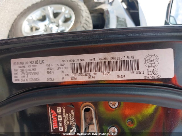 RAM 1500 Laramie 2016 1C6RR7VT0GS162581 Image 9