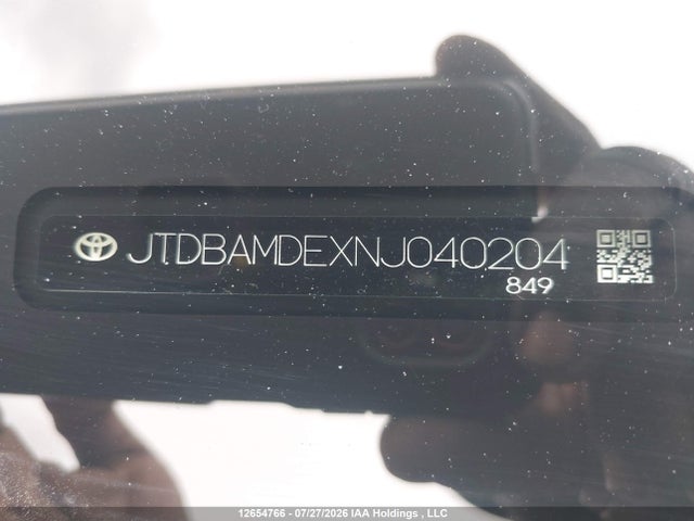 12654766 :رقم المزاد ، JTDBAMDEXNJ040204 vin ، 2022 Toyota Corolla Hybrid مزاد بيع