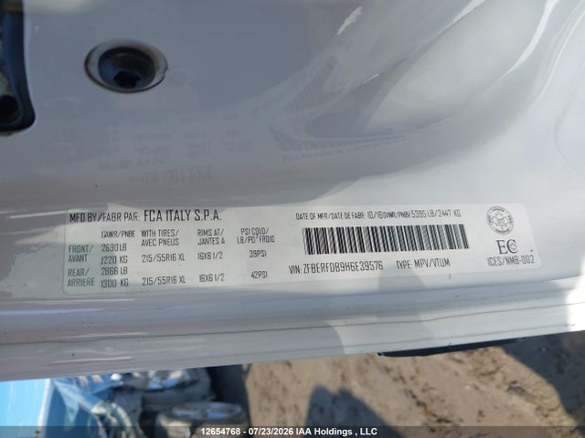 ZFBERFDB9H6E39576 RAM Promaster City Slt