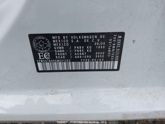 3VWSX7BU6SM021252 Volkswagen Jetta Comfortline