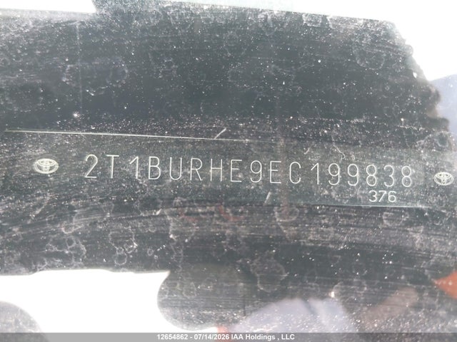 12654862 :رقم المزاد ، 2T1BURHE9EC199838 vin ، 2014 Toyota Corolla Le مزاد بيع