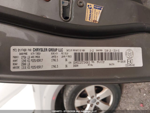 Продаж на аукціоні авто 2012 Dodge Journey Sxt, vin: 3C4PDCCG7CT243812, номер лоту: 12654872