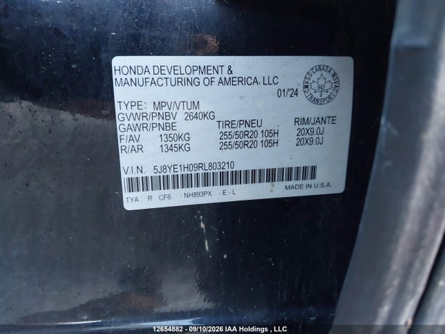 Aukcja sprzedaży 2024 Acura Mdx A-spec, vin: 5J8YE1H09RL803210, numer aukcji: 12654882