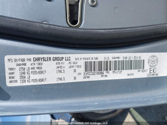Продаж на аукціоні авто 2013 Dodge Journey Sxt/crew, vin: 3C4PDCCG2DT693966, номер лоту: 12654893