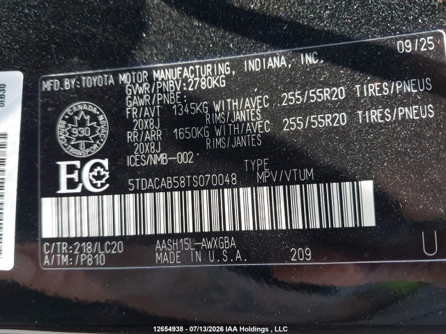 Toyota Grand Highlander 2026 5TDACAB58TS070048 Image 9