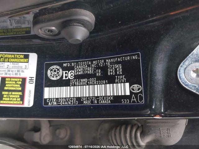 2017 Toyota Corolla L/le/xle/se/xse მანქანა იყიდება აუქციონზე, vin: 2T1BURHE1HC823281, აუქციონის ნომერი: 12654974