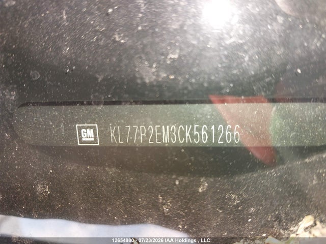 12654980 :رقم المزاد ، KL77P2EM3CK561266 vin ، 2012 Chevrolet Orlando 1lt/2lt مزاد بيع
