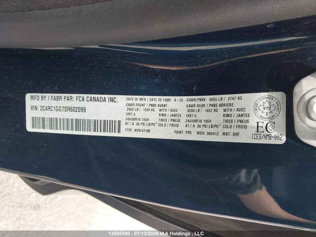 Chrysler Pacifica Limited 2025 2C4RC1GG7SR602099 Image 9