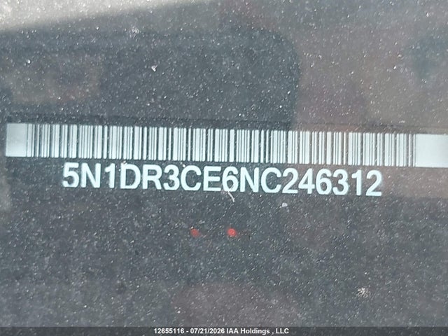 12655116 :رقم المزاد ، 5N1DR3CE6NC246312 vin ، 2022 Nissan Pathfinder Sl مزاد بيع