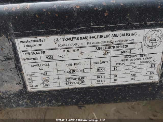 2J9TED3E7KT011979 Trailer Trailer