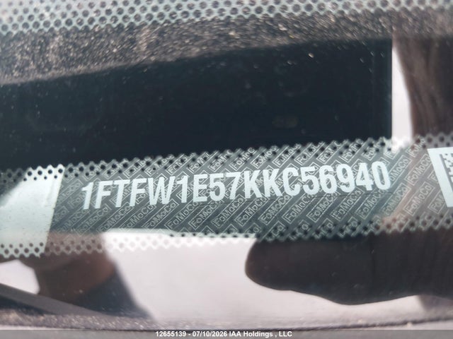 12655139 :رقم المزاد ، 1FTFW1E57KKC56940 vin ، 2019 Ford F150 Supercrew مزاد بيع