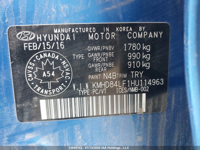 2017 Hyundai Elantra Gl მანქანა იყიდება აუქციონზე, vin: KMHD84LF1HU114963, აუქციონის ნომერი: 12655152
