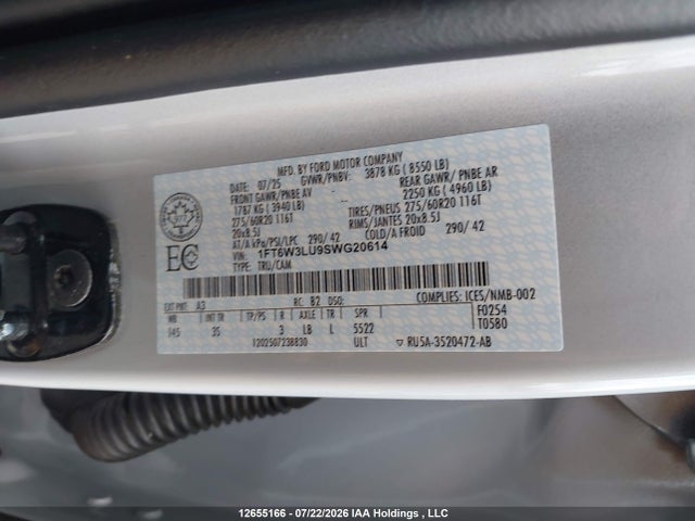 Продажа на аукционе авто 2025 Ford F-150 Lightning Flash, vin: 1FT6W3LU9SWG20614, номер лота: 12655166