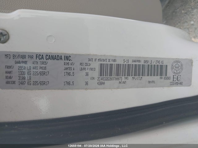 Dodge Grand Caravan Se 2019 2C4RDGBG9KR700073 Image 9