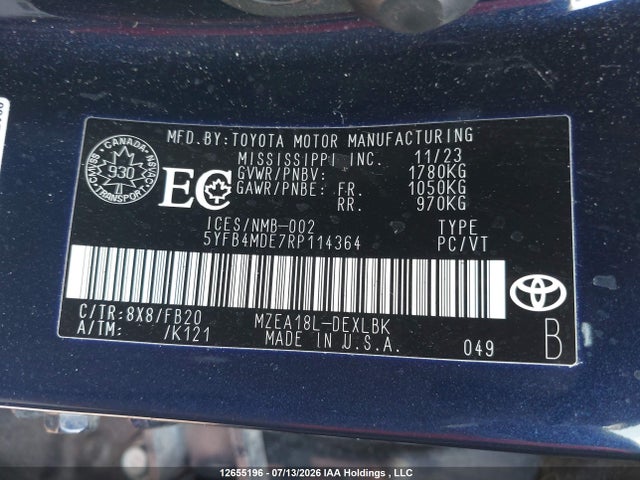 Toyota COROLLA LE 2024 5YFB4MDE7RP114364 Image 18