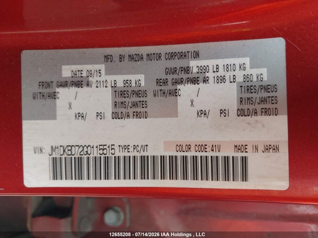 JM1DKBD72G0115515 Mazda Cx-3 Grand Touring