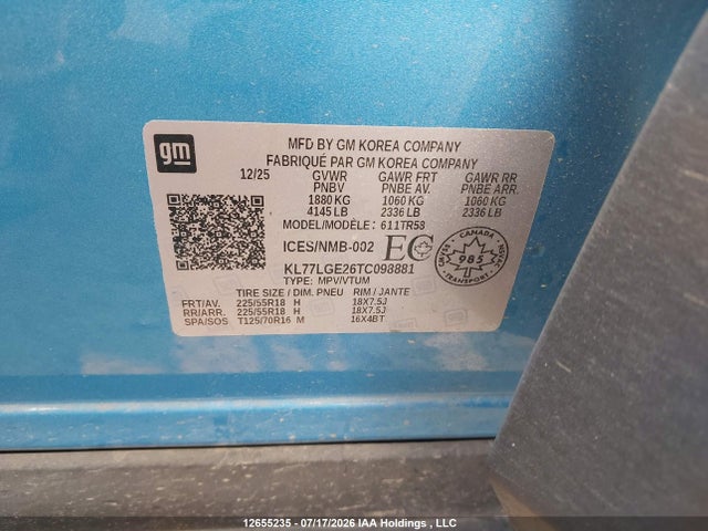Chevrolet Trax 2026 KL77LGE26TC098881 Image 9