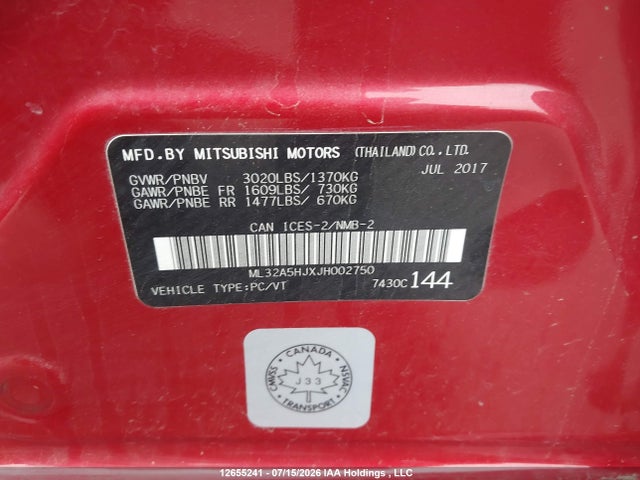 ML32A5HJXJH002750 Mitsubishi Mirage Gt