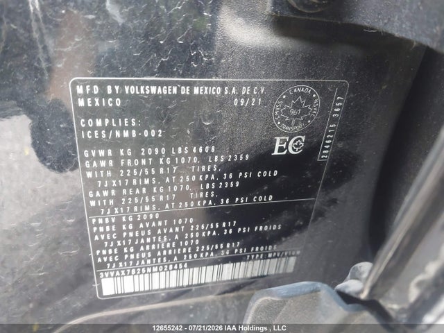 3VVAX7B25NM028454 Volkswagen Taos Trendline