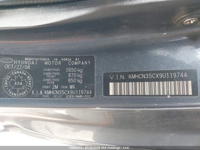Продаж на аукціоні авто 2009 Hyundai Accent Se, vin: KMHCN35CX9U119744, номер лоту: 12655272
