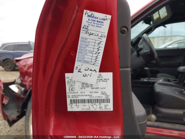 12594945 :رقم المزاد ، 1FMCU9EG5CKB35930 vin ، 2012 Ford Escape Limited مزاد بيع