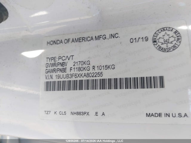 Acura Tlx Technology/a-spec 2019 19UUB3F6XKA802255 Image 9
