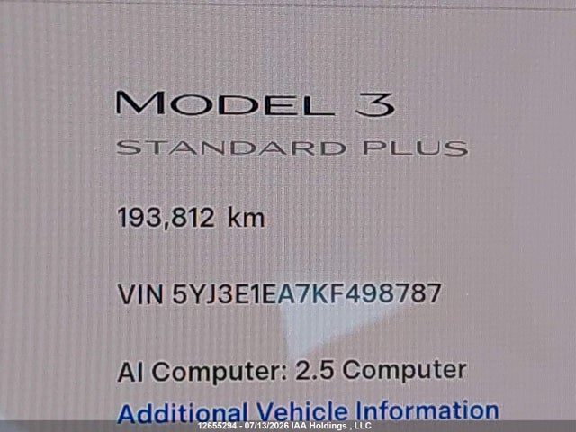 Aukcja sprzedaży 2019 Tesla Model 3 Long Range/mid Range/standard Range/standard Range Plus, vin: 5YJ3E1EA7KF498787, numer aukcji: 12655294
