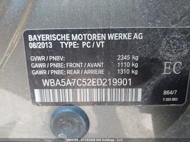 BMW 528 XI 2014 WBA5A7C52ED219901 Image 9