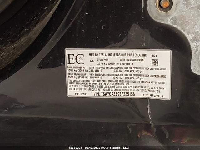 Tesla Model Y 2025 7SAYGAEE9SF235156 Image 19