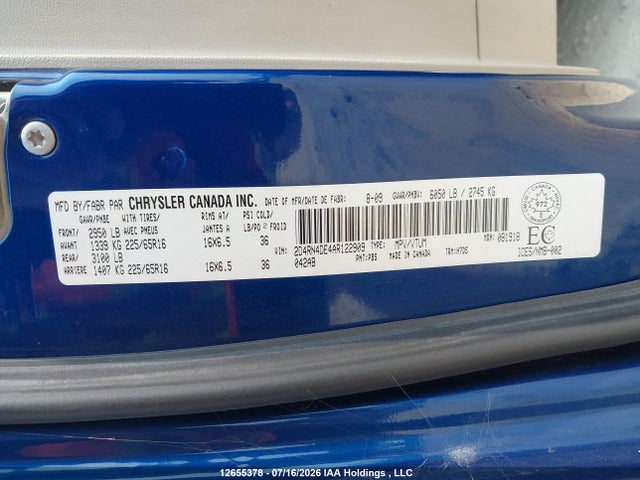 Продажа на аукционе авто 2010 Dodge Grand Caravan Se, vin: 2D4RN4DE4AR122909, номер лота: 12655378