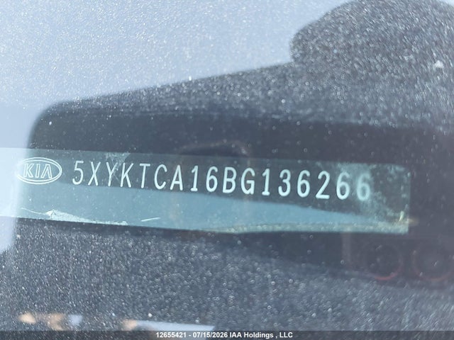 12655421 :رقم المزاد ، 5XYKTCA16BG136266 vin ، 2011 Kia Sorento Lx مزاد بيع
