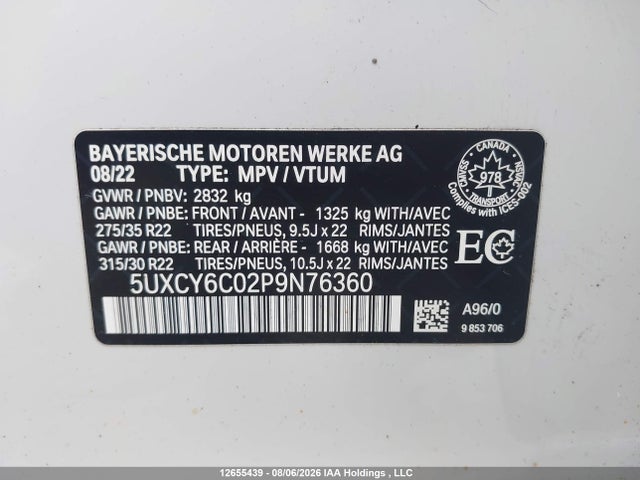BMW X6 Xdrive40i 2023 5UXCY6C02P9N76360 Image 18
