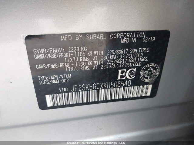 Subaru Forester Premium 2019 JF2SKEGCXKH506540 Image 9