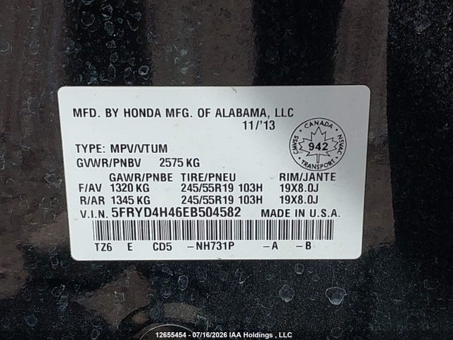 Acura Mdx Technology 2014 5FRYD4H46EB504582 Image 9