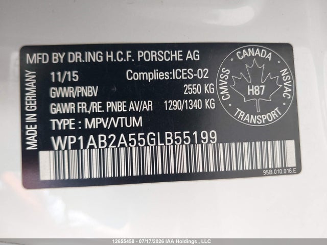 WP1AB2A55GLB55199 Porsche MACAN S